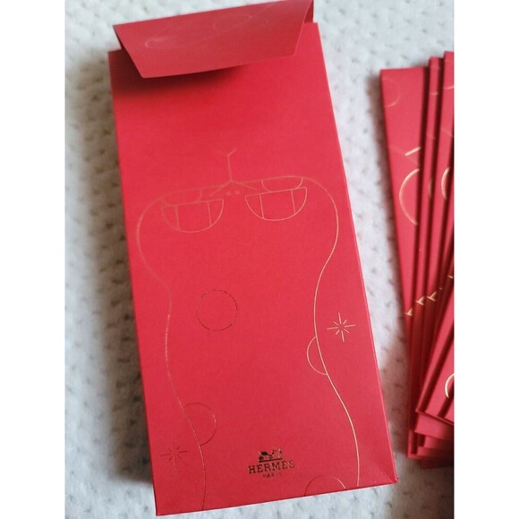 2025 Hermes Chinese New Year of Snake Red Envelopes Set & Hermes shopping bag - Picture 6 of 7